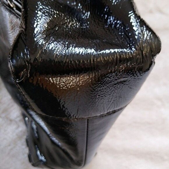 Michael Kors Sadie Satchel Tote Lg Soho Designer Patent Leather Moto Convertible - Picture 6 of 10